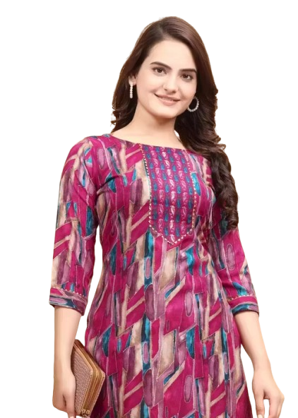 Women Cotton Printed Kurta Pant Set (Pack of 2) - Image 3