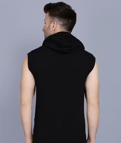Menkovy Stylish Sleeveless Hooded Men's T-Shirt - Image 3