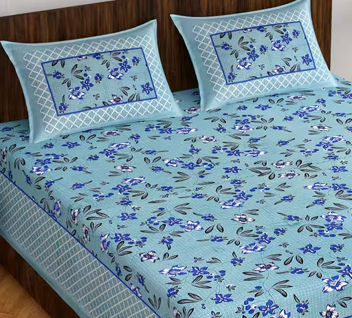 Pure Cotton Double Bedsheet with 2 Pillow Covers