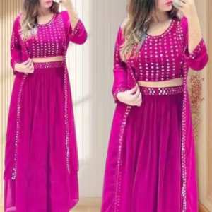 Rani Color Georgette Indo-Western Gown Set for Women