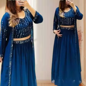 Morpich Color Georgette Indo-Western Gown Set for Women