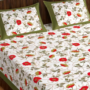 Cotton Double Bedsheet with 2 Pillow Covers