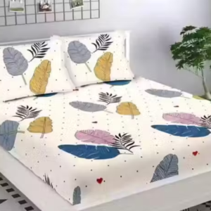 Cotton Blend Double Bedsheet with 2 Pillow Covers