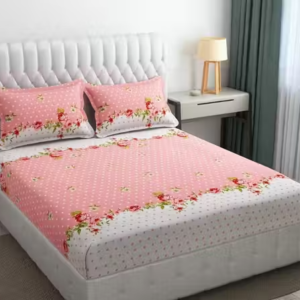 Premium Cotton Double Bedsheet Set with 2 Pillow Covers