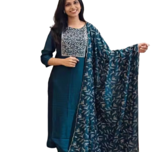 Women Georgette Embroidered Festive Kurti