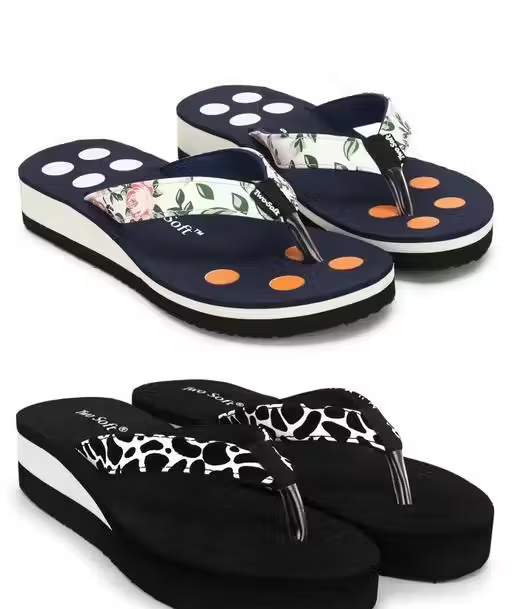 Soft & Stylish Women's Daily Use Slippers / Flip Flops Combo (Pack of 2)