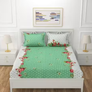 Cotton Double Bedsheet Set with 2 Pillow Covers