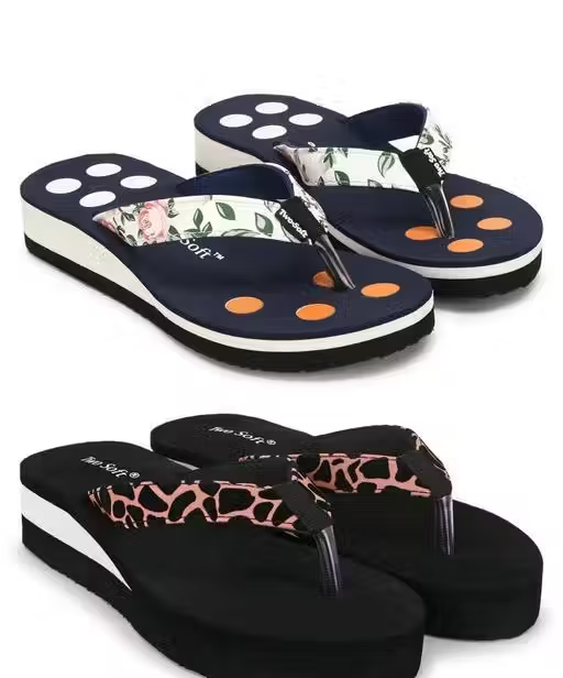 Soft & Stylish Women's Daily Use Slippers / Flip Flops Combo (Pack of 2)