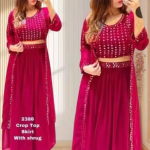 Gajari Color Georgette Indo-Western Gown Set for Women