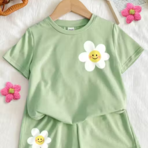 Kids Girls Cotton Clothing Set for Summer