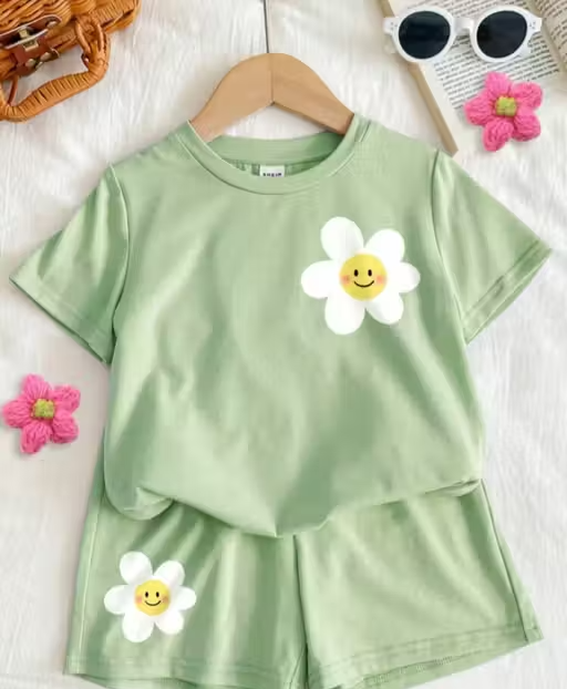 Kids Girls Cotton Clothing Set for Summer