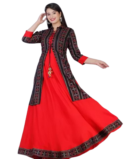 Women Rayon Printed Designer Kurti - Image 3