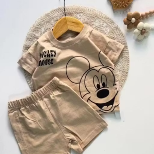 Kids Cotton Clothing Set for Summer (Beige Color)