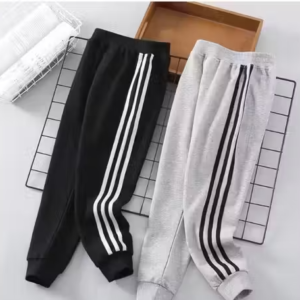 Kids Cotton Lower Trackpants & Joggers Set (Pack of 2 - Black & Grey)