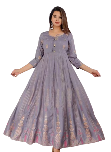Women Rayon Printed Anarkali Kurta