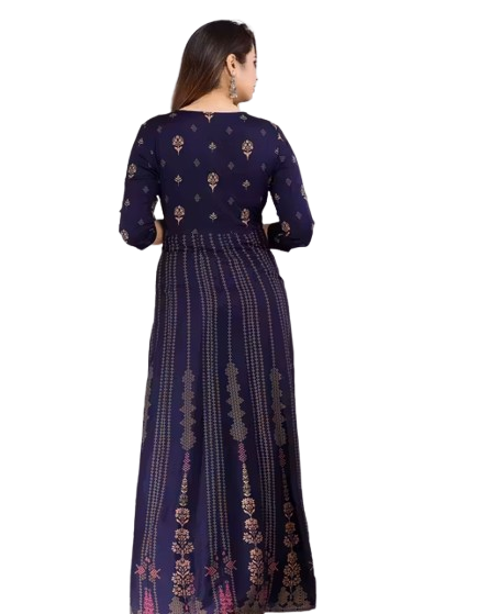 Women Rayon Printed Anarkali Kurta - Image 2
