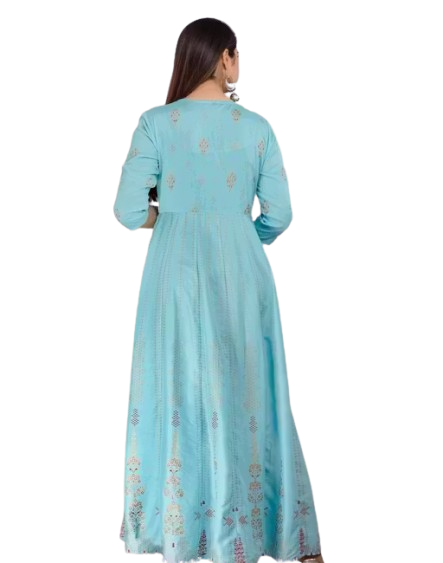 Women Rayon Embroidered Anarkali Kurta - Image 2