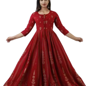 Women Rayon Printed Anarkali Kurta