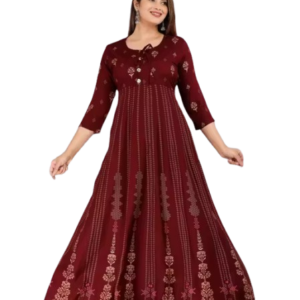 Women Rayon Embroidered Anarkali Kurta