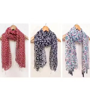 Classy Printed Georgette Dupatta Set for Women (Pack of 3)