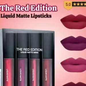 Red Mini 4 in 1 Lipstick Set (Liquid Lip Color Combo)