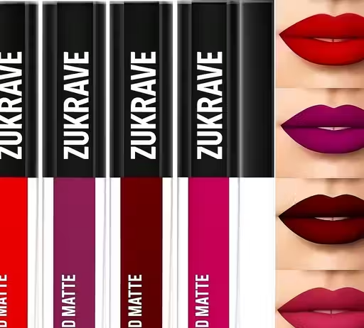 Non-Transfer Waterproof Long-Last Liquid Matte Lipstick Combo (Pack of 4)