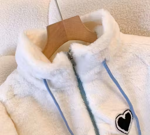 Little Heart Wool Fur Jacket - Image 2