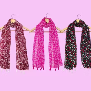 Classy Printed Georgette Dupatta Set for Women (Pack of 3)