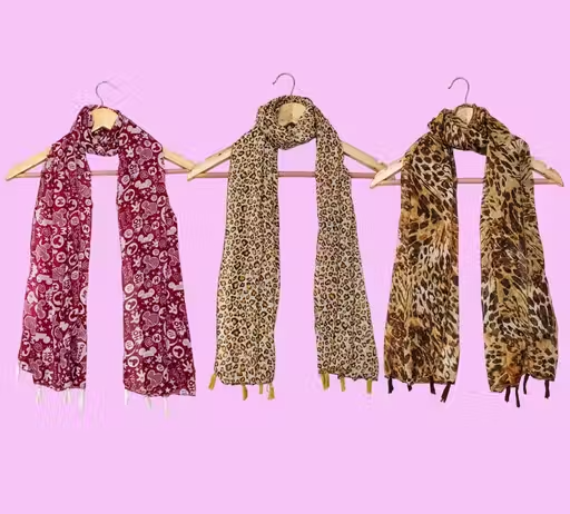 Classy Printed Georgette Dupatta Set for Women (Pack of 3)