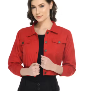 Trendy Twill Fabric Jacket for Girls