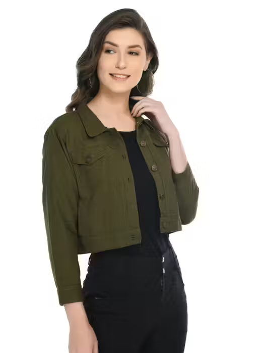 Trendy Twill Fabric Jacket for Girls - Image 3