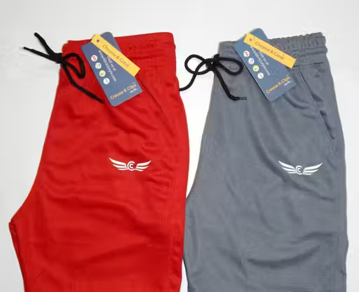 Chrome & Coral Men's Solid Multicolor Boxers & Lounge Shorts Pack of 2 - Image 4