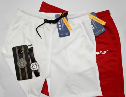 Chrome & Coral Men's Solid Multicolor Boxers & Lounge Shorts Pack of 2