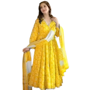 Women Printed Anarkali Kurta Set with Dupatta