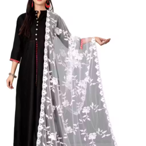 Elegant Embroidered Net Dupatta for Women