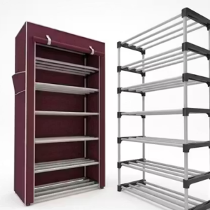 Plastic Storage Shoe Rack with Cover 6 Layer