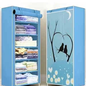 6 Layer Wardrobe Storage Rack Love Bird Print