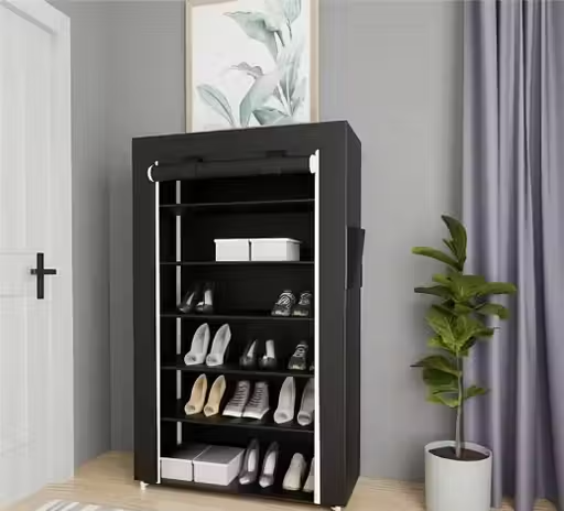 6 Layer Wardrobe Storage Rack Rose Print