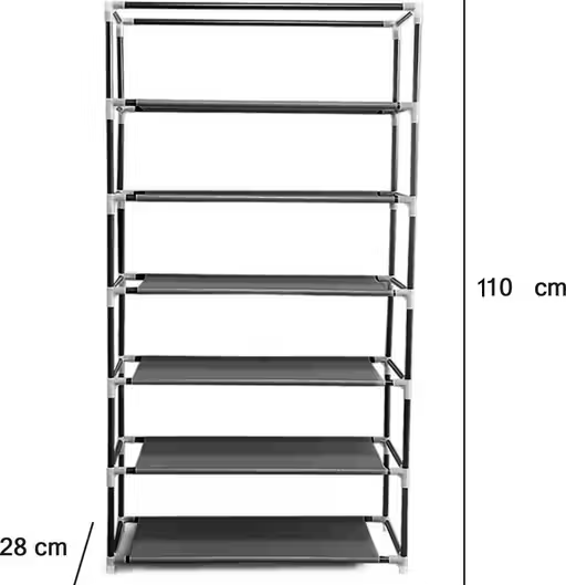 6 Layer Wardrobe Storage Rack Rose Print - Image 2