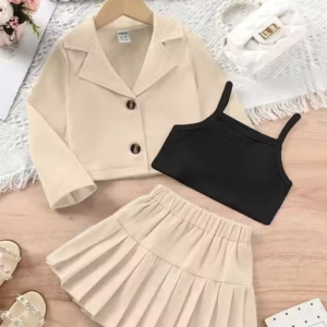 Girls Polyester Top & Bottom Clothing Set