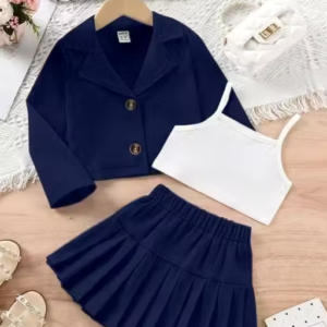 Girls Polyester Top & Bottom Clothing Set