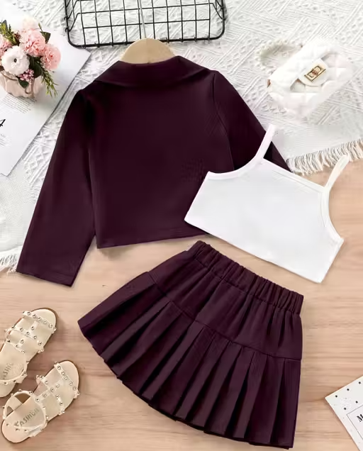 Girls Polyester Top & Bottom Clothing Set - Image 2