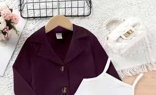 Girls Polyester Top & Bottom Clothing Set - Image 3