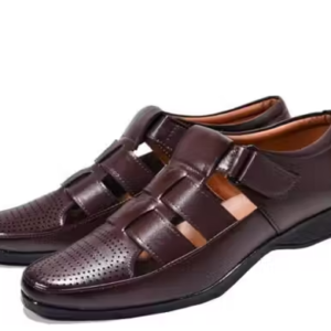 Men’s Casual & Partywear Sandals – Stylish Brown Velcro Sandals