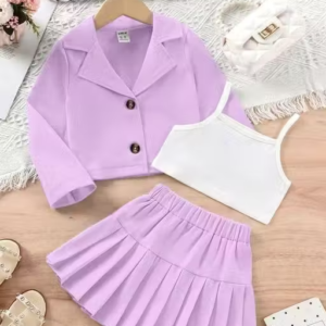 Girls Polyester Top & Bottom Clothing Set