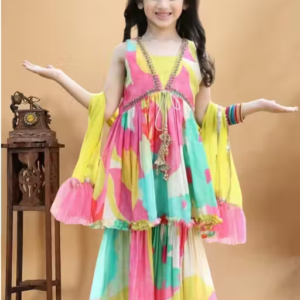 Girls Kurta Sharara Set with Dupatta