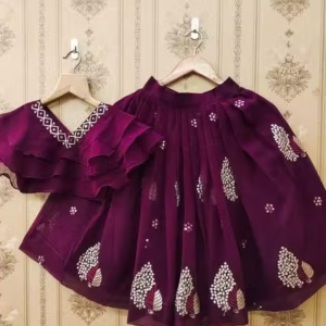 Girls Embroidered Lehenga Choli Set