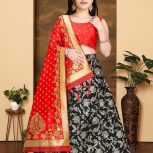 Girls Flawsome Stylus Silk Lehenga Choli Set with Dupatta