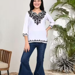 Girls Chikankari Embroidered Rayon Kurti / Top