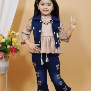 Girls Top, Blazer & Bottom Set